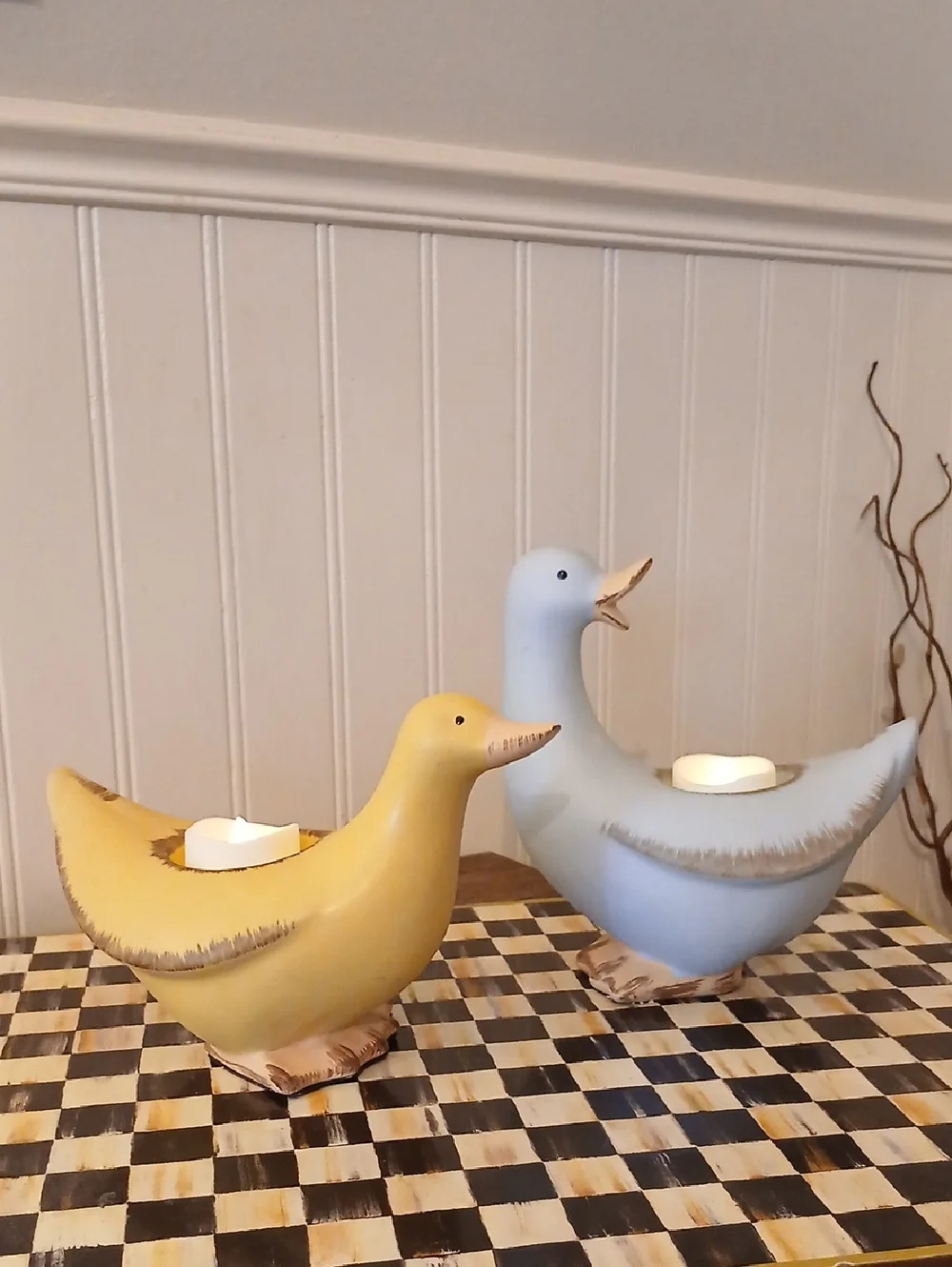 Partylite Pastel Blue & Yellow Duck Tea Light Candleholder Set Of 2 Retired - Picture 12 of 12